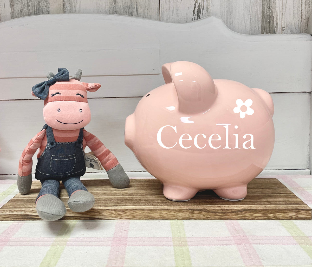 Piggy bank/personalized piggy bank/custom piggy bank/girls piggy high quality bank/ceramic piggy bank/baby gift/baby shower gift/birthday gift