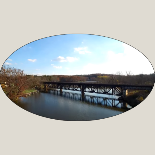 Unisex Cascade Thornapple River Association Hoodie-CTRA Left Chest Logo w/Bridge Scene Back