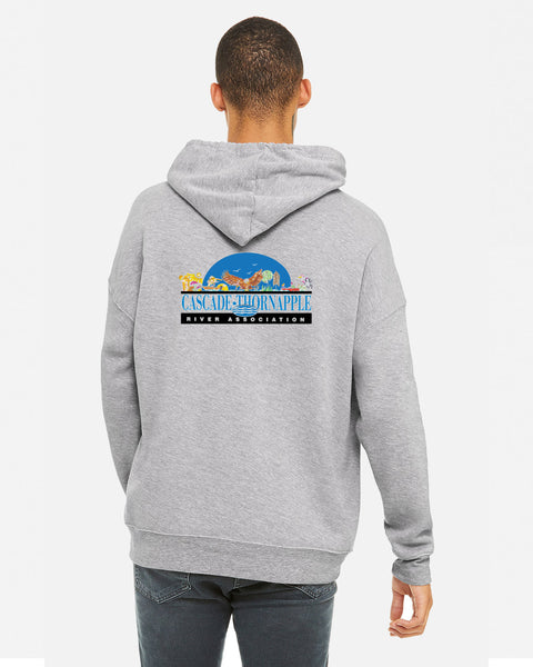 Unisex Cascade Thornapple River Association Hoodie-CTRA X Left Chest Logo w/Vintage Color Logo Back