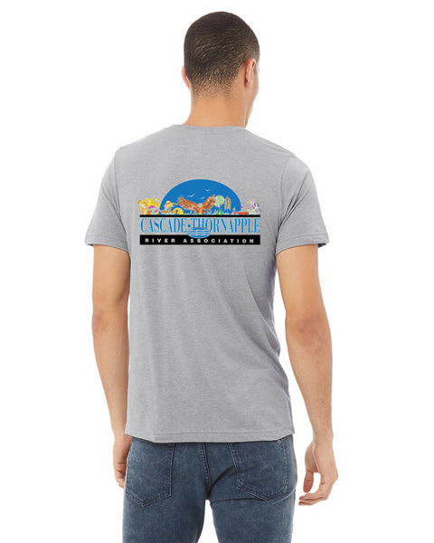 Mens Cascade Thornapple River Association Short Sleeve T-Shirt-Traditional Left Chest Logo w/Vintage Color Logo Back