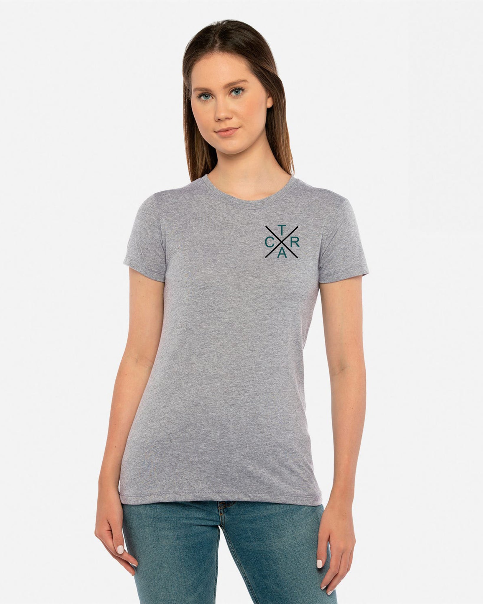 Women's Cascade Thornapple River Association Short Sleeve T-Shirt- CTRA X Left Chest Logo w/Vintage Color Logo Back